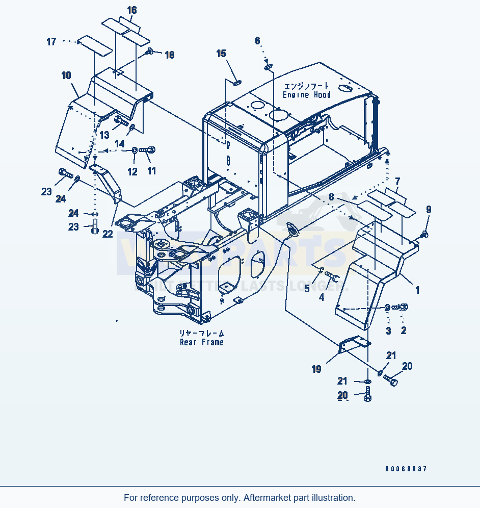 Komatsu WA250L-5 Rear Fender(#72452-) parts diagram