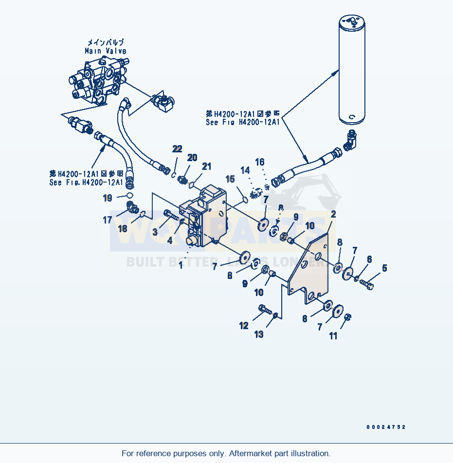 Komatsu WA250L-5 Hydraulic Piping (E.C.S.S Valve) parts diagram