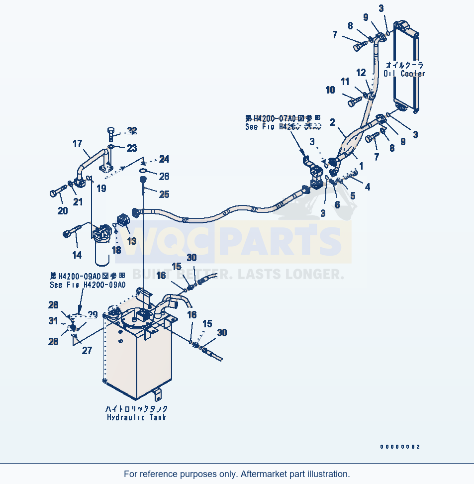 Komatsu WA250L-5 Hydraulic Piping (Return Line) (Oil Cooler) parts diagram