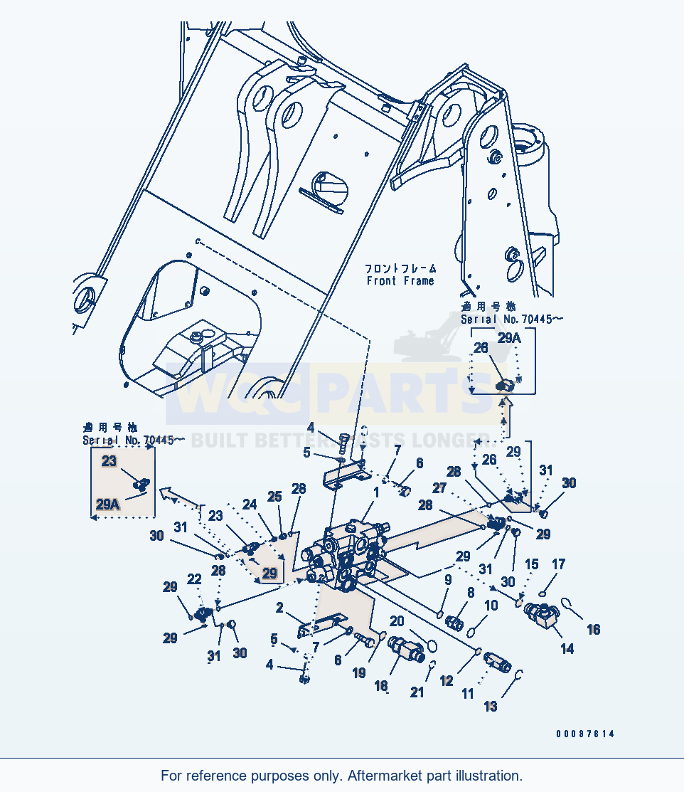 Komatsu WA250L-5 Main Valve (For E.C.S.S) parts diagram