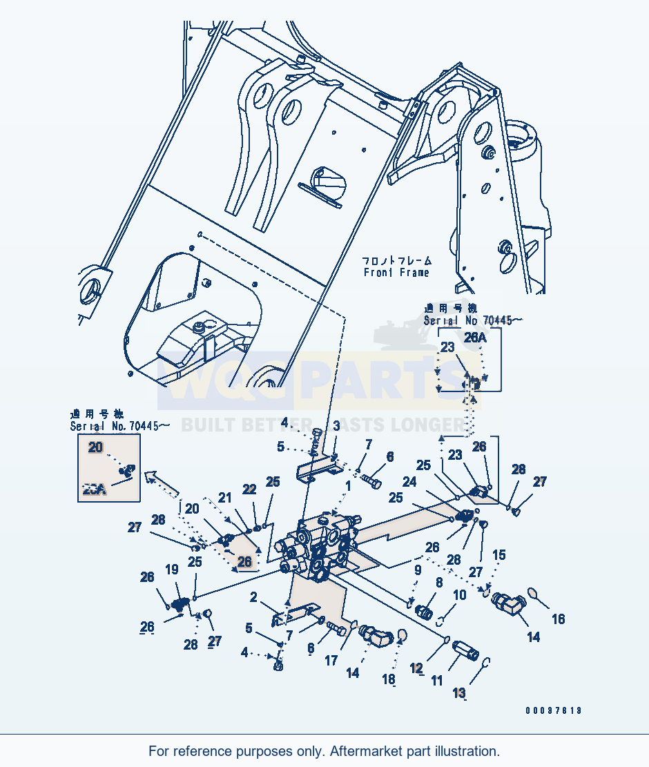 Komatsu WA250L-5 Main Valve parts diagram