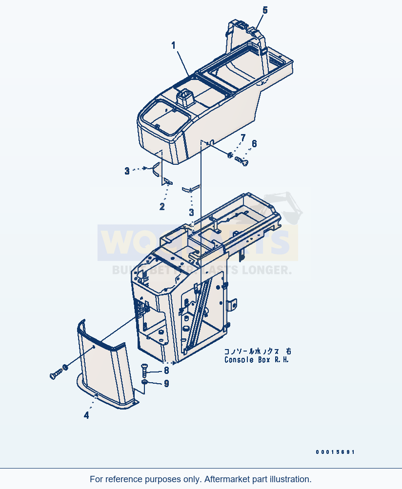 Komatsu WA250L-5 Floor (Consloe Box R.H.) (Cover) parts diagram