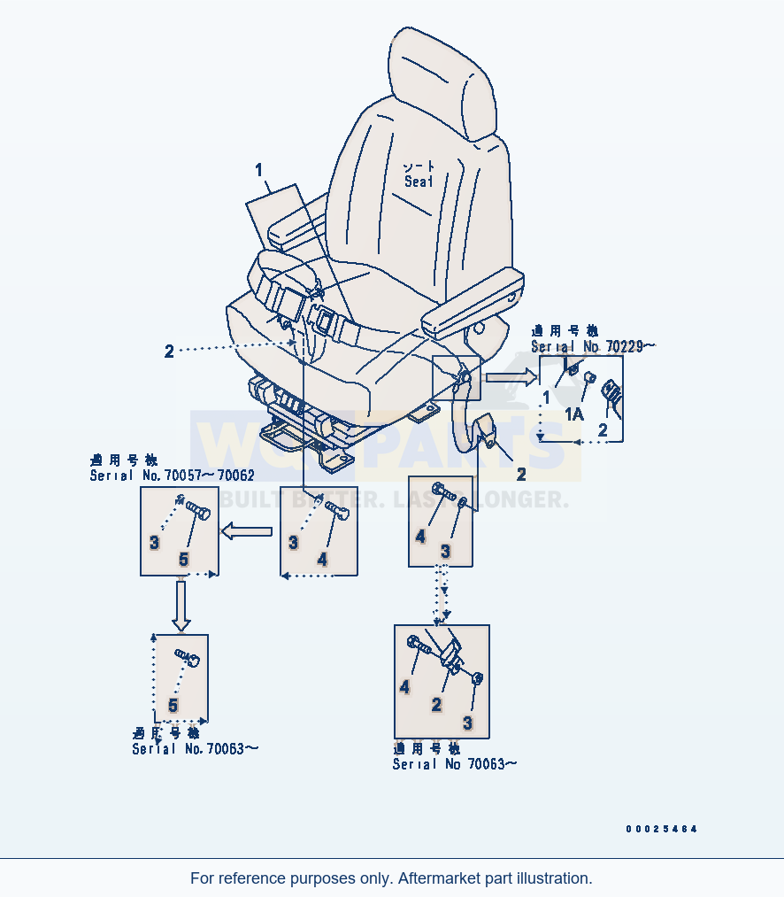 Komatsu WA250L-5 Seat Belt (78 mm) (Kab) parts diagram