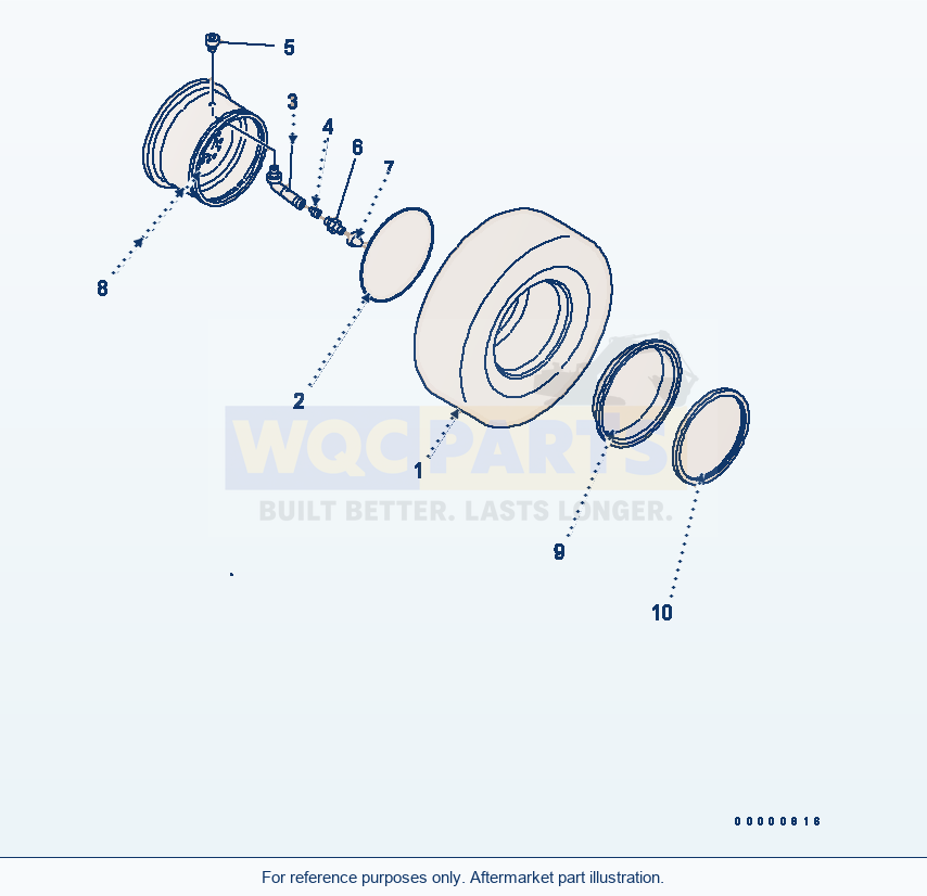 Komatsu WA250L-5 Tire (20.5-25-12Pr-L2, Tubeless Tire) parts diagram
