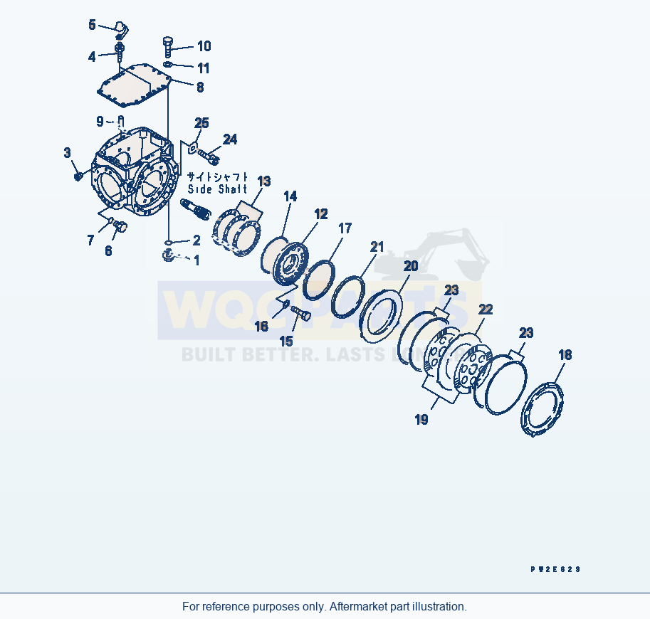 Komatsu WA250L-5 Rear Axle (Cover And Brake) parts diagram