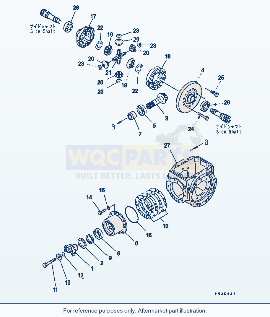 Komatsu WA250L-5 Rear Axle (Differential) parts diagram