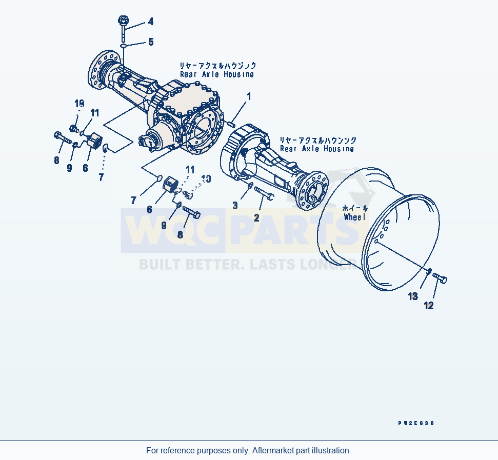 Komatsu WA250L-5 Rear Axle (Mounting Parts And Valve) parts diagram