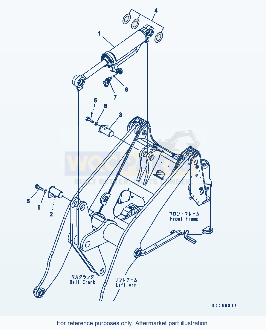 Komatsu WA250L-5 Bucket Cylinder parts diagram