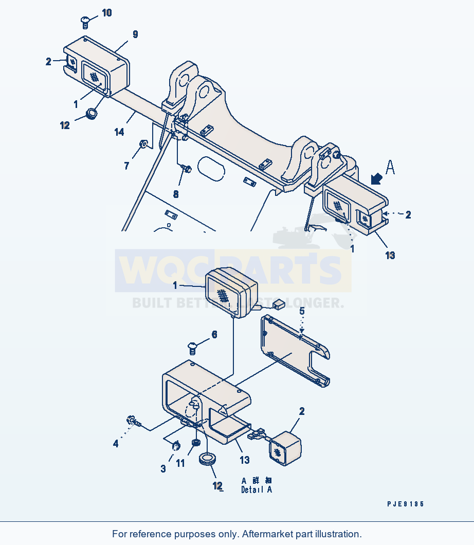 Komatsu WA250PT-3 Front Light parts diagram