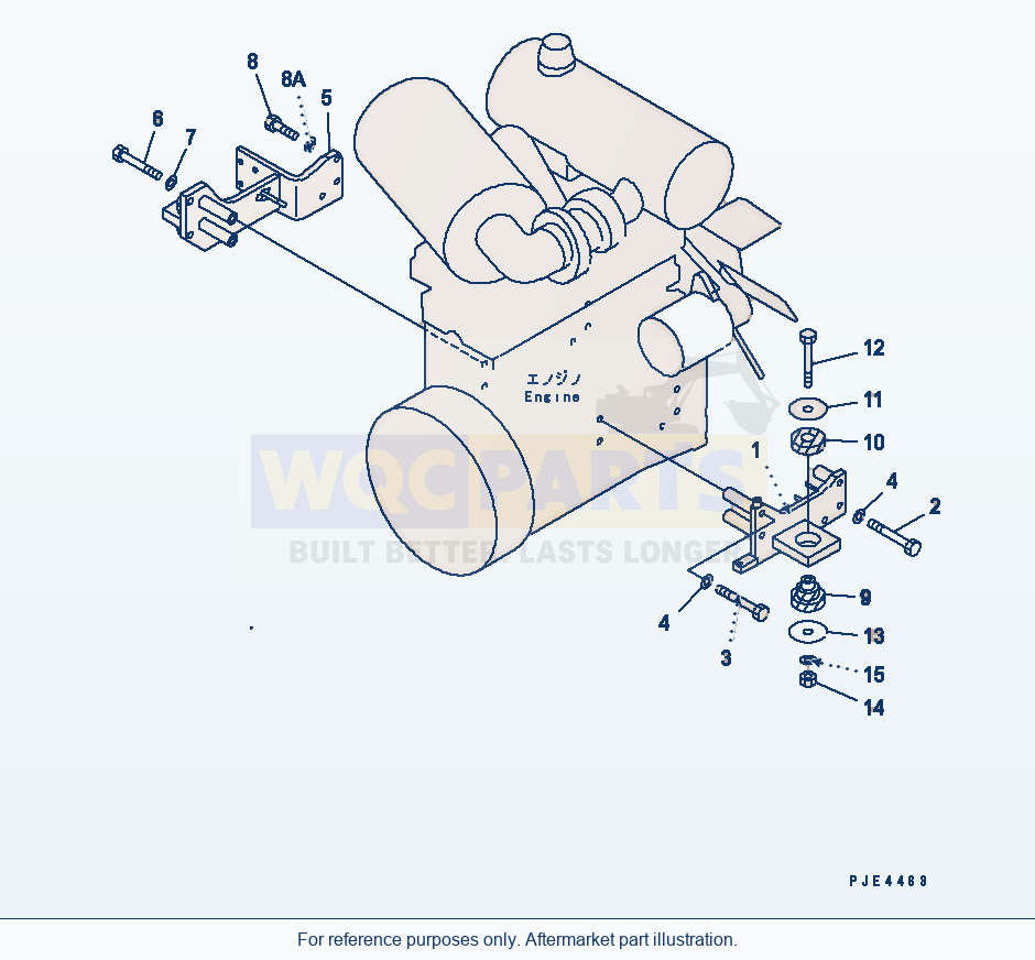 Komatsu WA250PT-3 Engine Mounting parts diagram