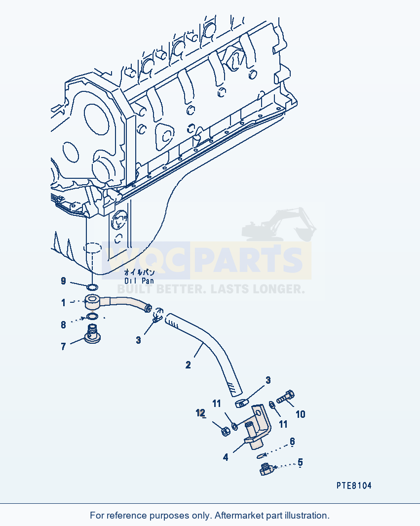 Komatsu WA250PT-3 Engine (Oil Pan Drain Tube) parts diagram