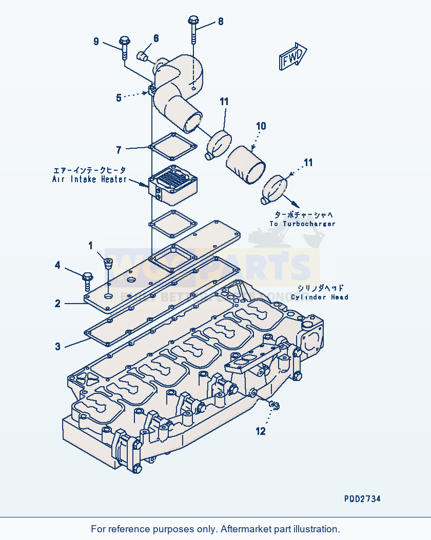 Komatsu WA250PT-3 Air Connector(#26203604-) parts diagram