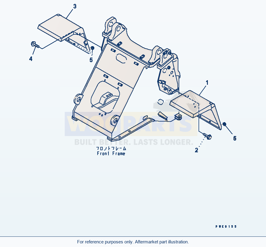 Komatsu WA250PT-3 Front Fender parts diagram