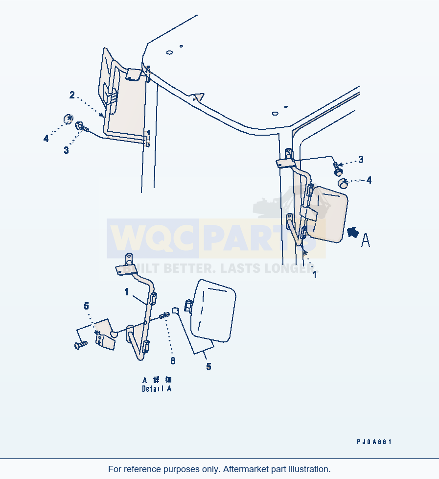 Komatsu WA250PT-3 Mirror (With Rops Cab)(#51001-) parts diagram