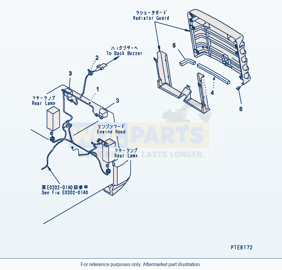 Komatsu WA250PT-3 Radiator Guard (Electrical System And Sheet) parts diagram