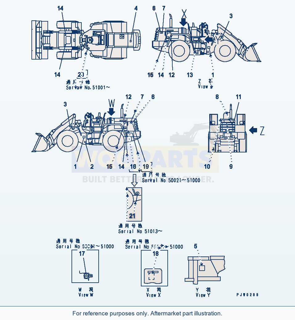 Komatsu WA250PT-3 Marks And Plates (English)(#50021-) parts diagram
