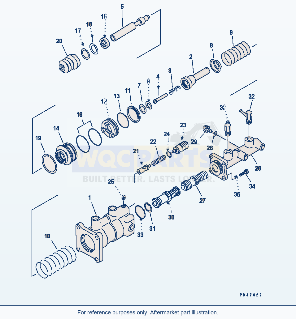 Komatsu WA250PT-3 Brake Control (Brake Booster Cylinder) parts diagram