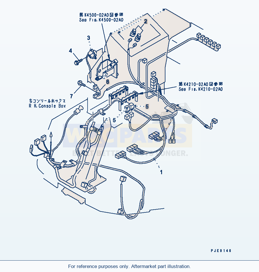 Komatsu WA250PT-3 Floor Harness (Parallel Rinkage Harness Line) parts diagram