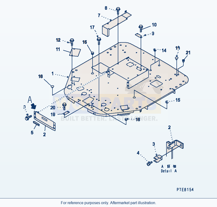Komatsu WA250PT-3 Floor parts diagram
