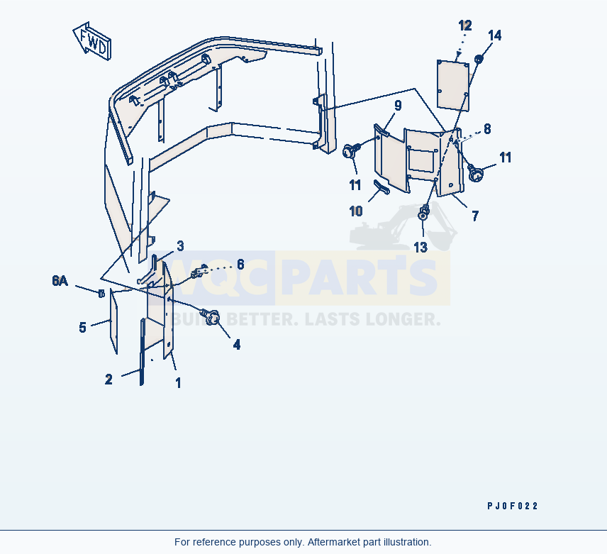 Komatsu WA250PT-3 Rops Cab (Cover) parts diagram