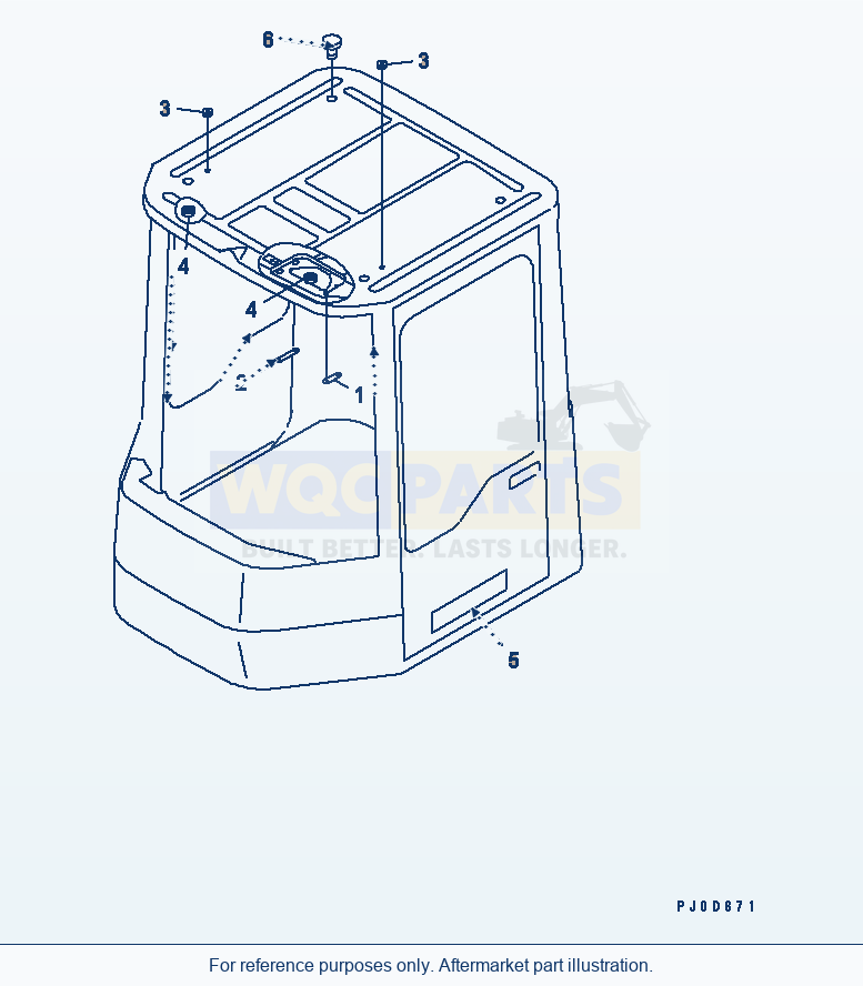 Komatsu WA250PT-3 Rops Cab (Plate, Cap And Finisher)(#51001-) parts diagram