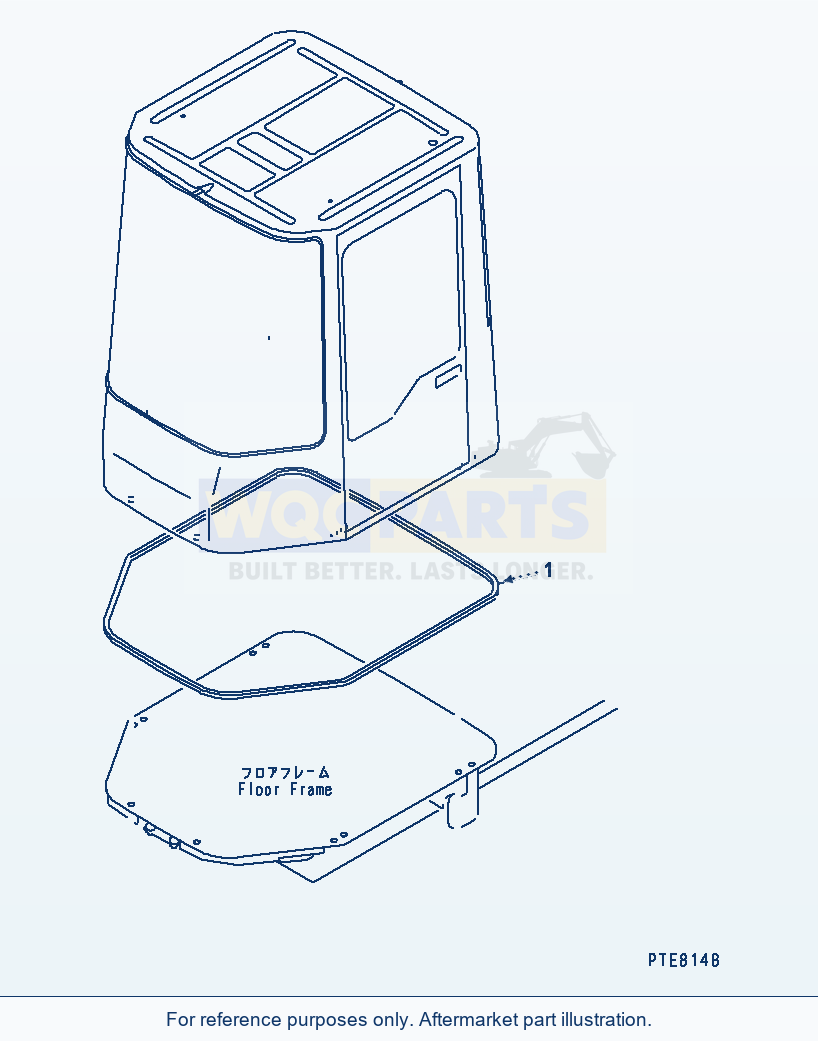 Komatsu WA250PT-3 Rops Cab (Seal) parts diagram