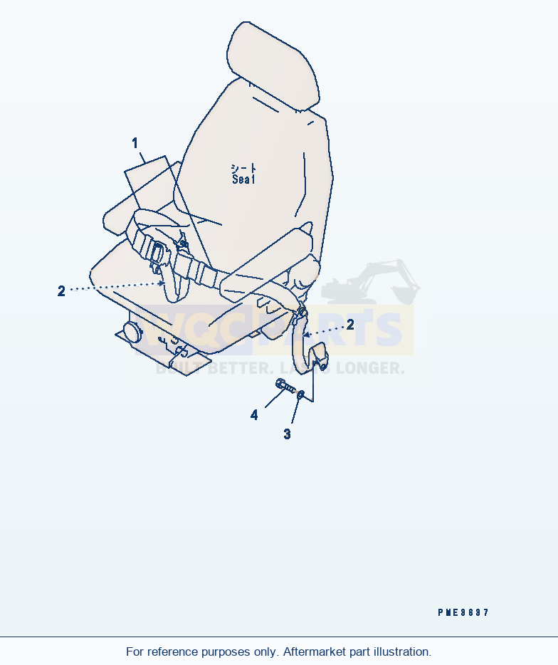 Komatsu WA250PT-3 Seat Belt parts diagram