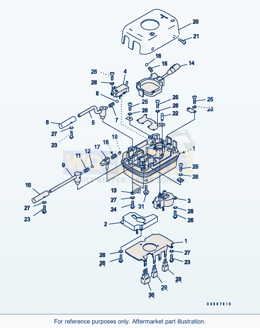 Komatsu WA250PT-3 Transmission Control Switch parts diagram