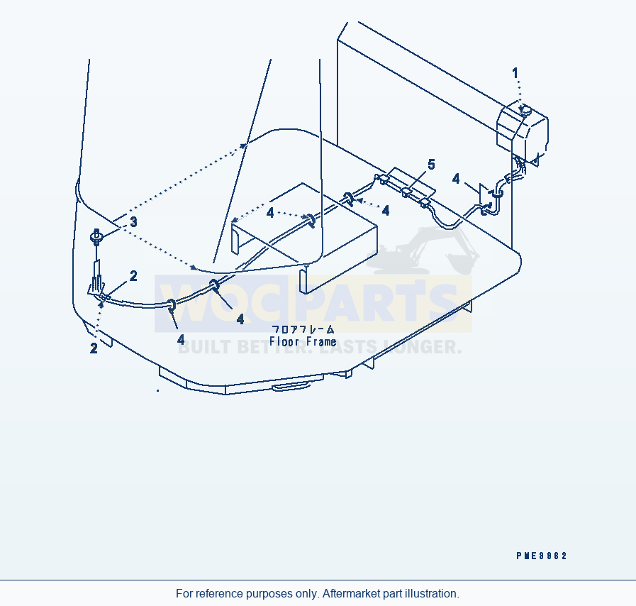 Komatsu WA250PT-3 Window Washer Tank parts diagram