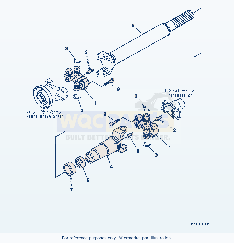 Komatsu WA250PT-3 Drive Shaft (Center) parts diagram