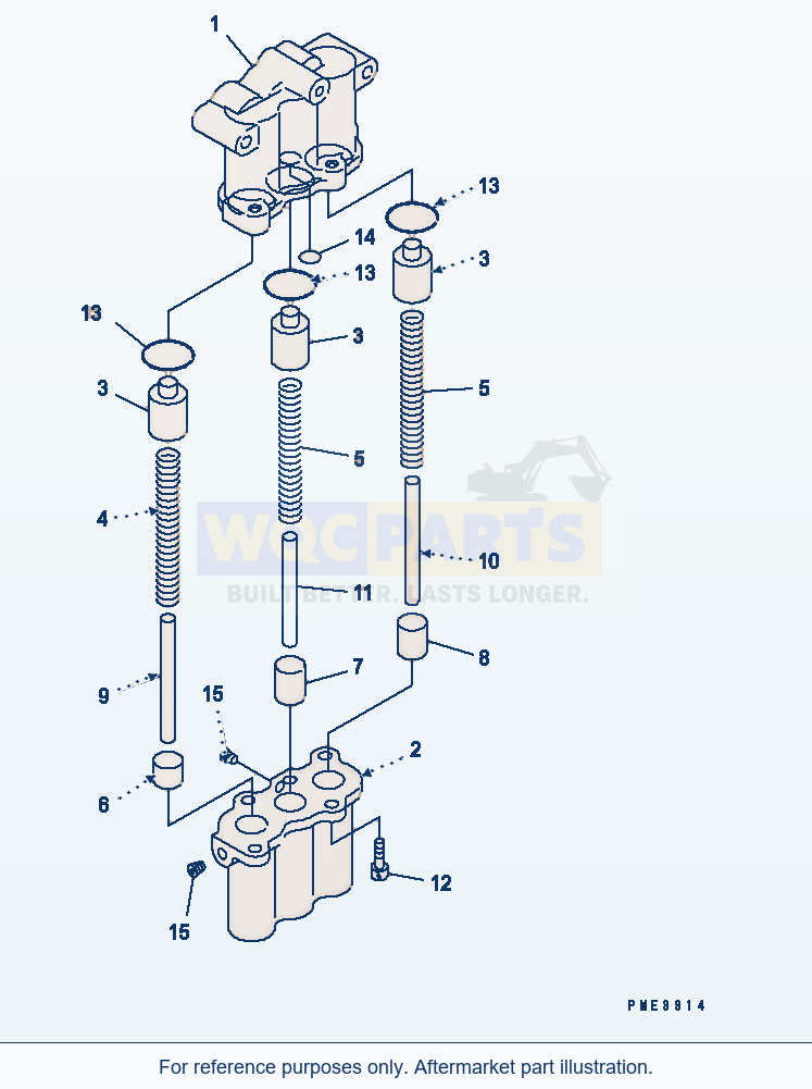 Komatsu WA250PT-3 Transmission Accumulator Valve parts diagram