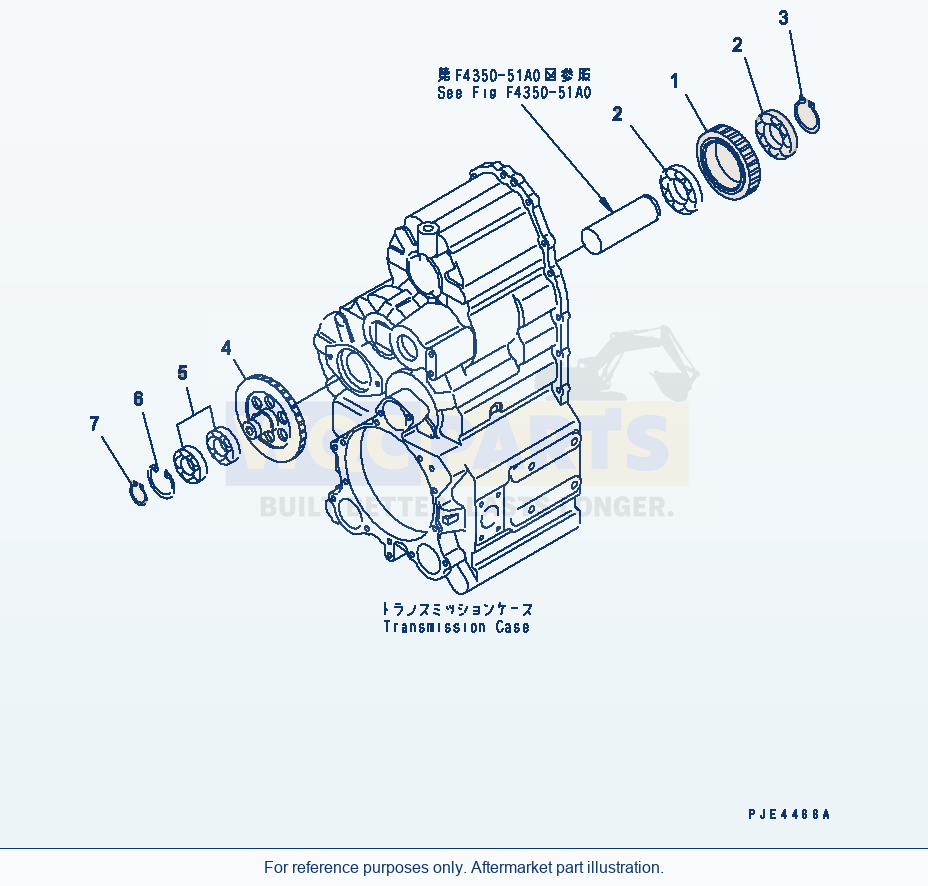 Komatsu WA250PT-3 Transmission (Idler) (For Emergency Steering) parts diagram