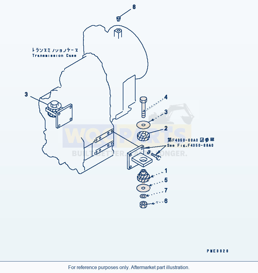 Komatsu WA250PT-3 Transmission Mounting Parts (Cushion) parts diagram