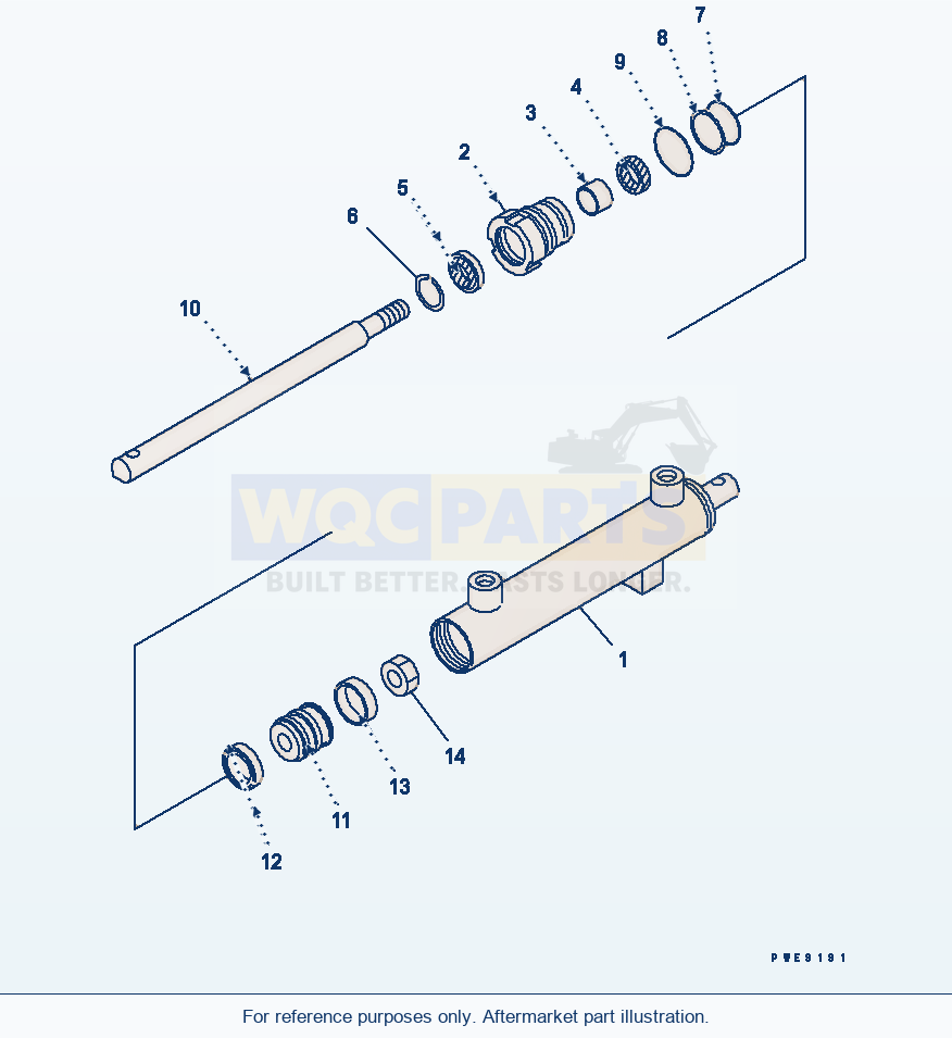 Komatsu WA250PT-3 Rock Cylinder (Inner Parts) parts diagram