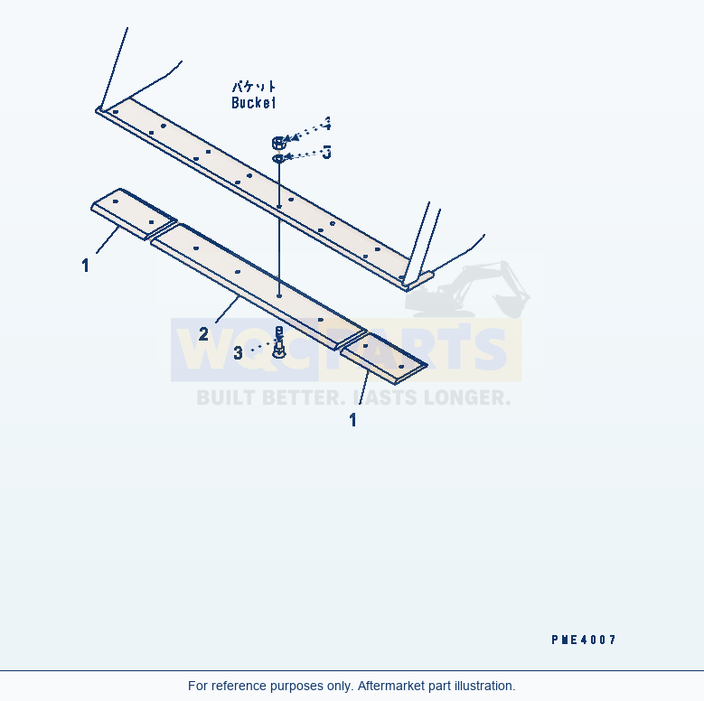 Komatsu WA250PT-3 Bolt-On Cutting Edge parts diagram