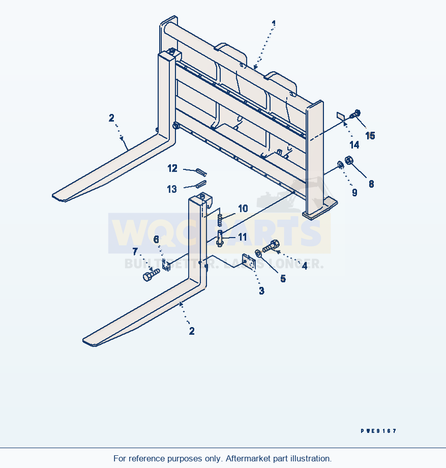 Komatsu WA250PT-3 Dumping Fork (For Multi Coupler) parts diagram