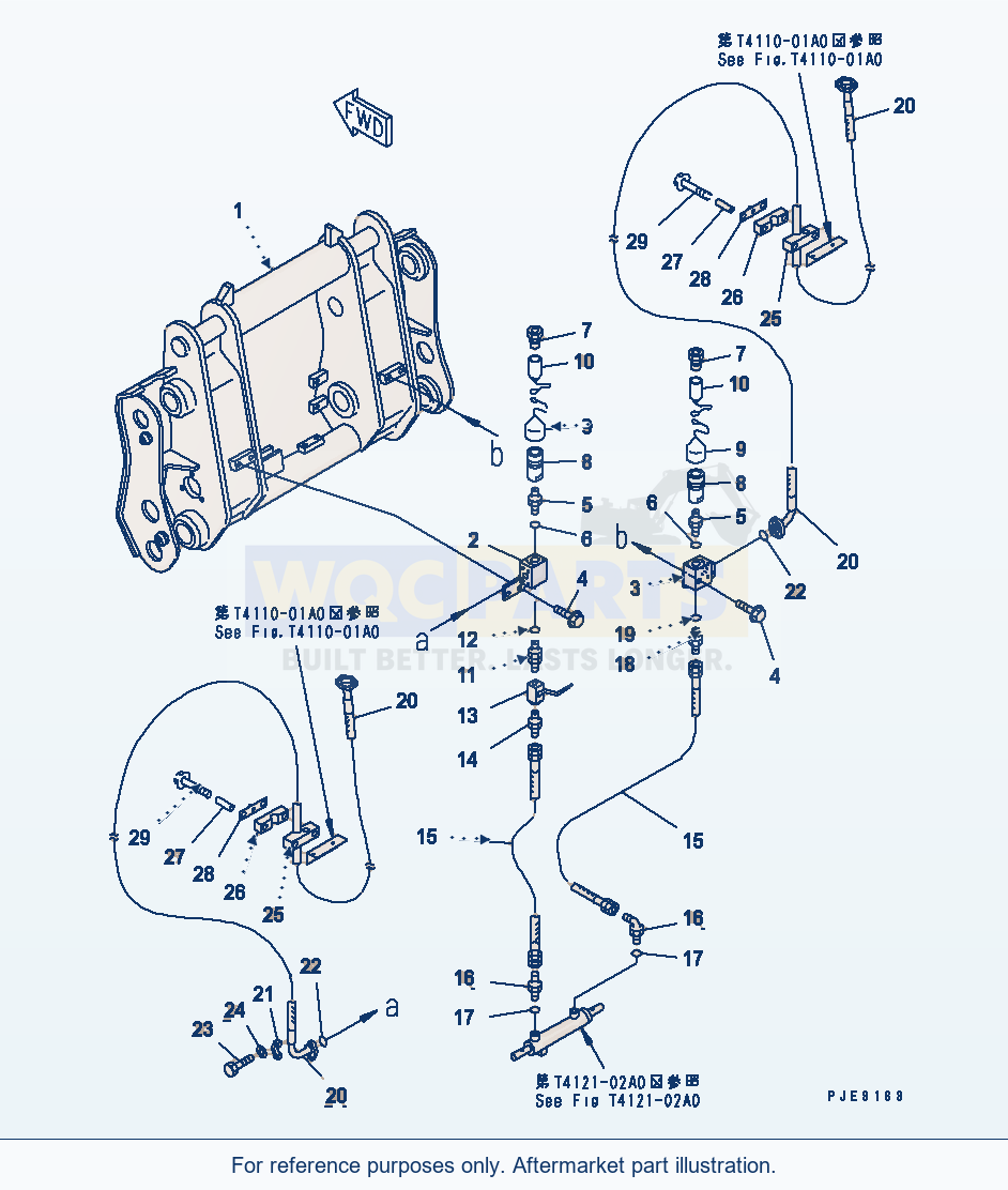 Komatsu WA250PT-3 Multi Coupler (Hydraulic Piping) parts diagram