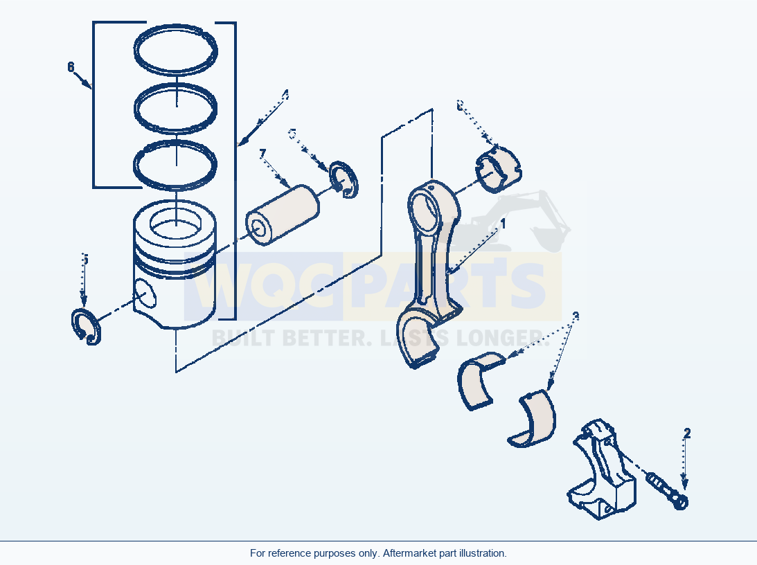 Komatsu WA250PT-3L Connecting Rod & Piston (E2Az6B.002) parts diagram