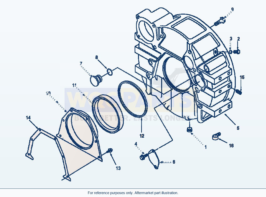 Komatsu WA250PT-3L Flywheel Housing (E8Af610T.001) parts diagram