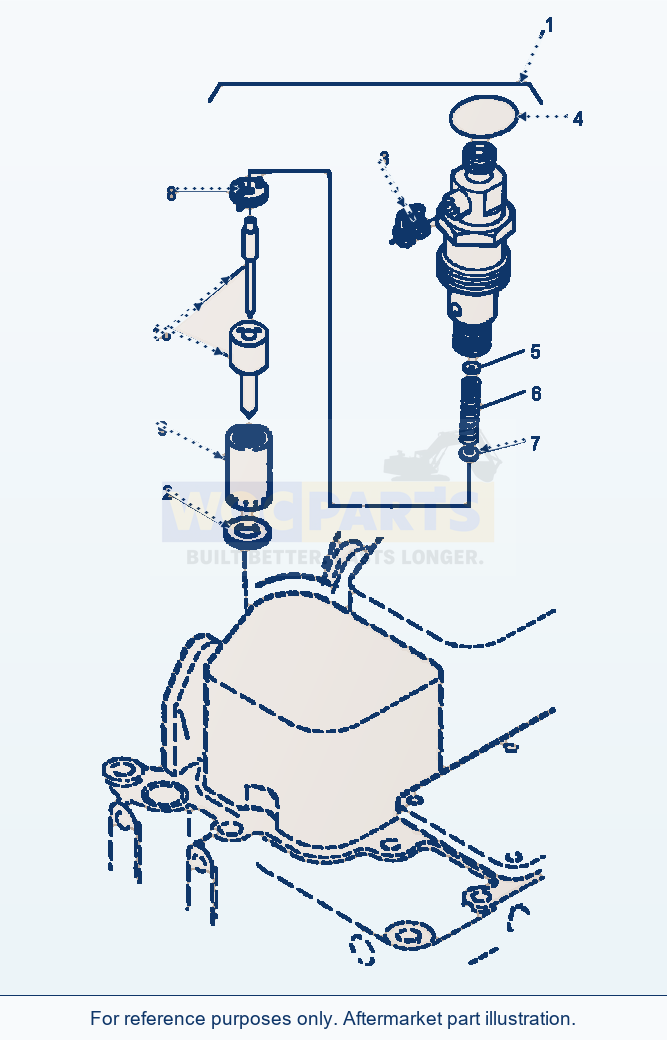 Komatsu WA250PT-3L Fuel Injector (E4Al6B.005) parts diagram