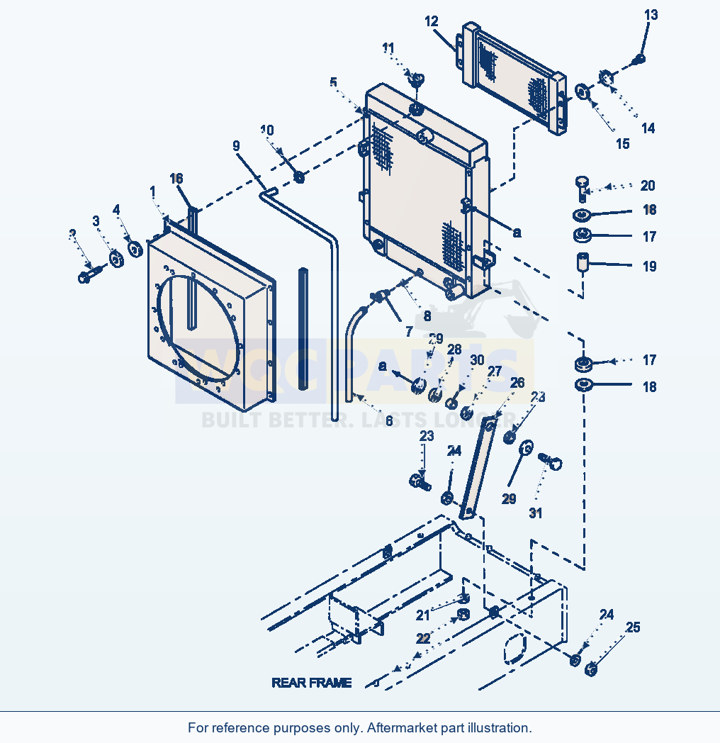Komatsu WA250PT-3MC Radiator - Radiator And Mounting parts diagram