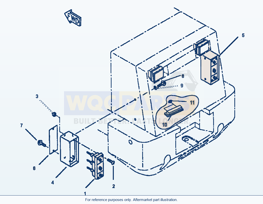 Komatsu WA250PT-3MC Battery - Mounting — Rear Lamp parts diagram