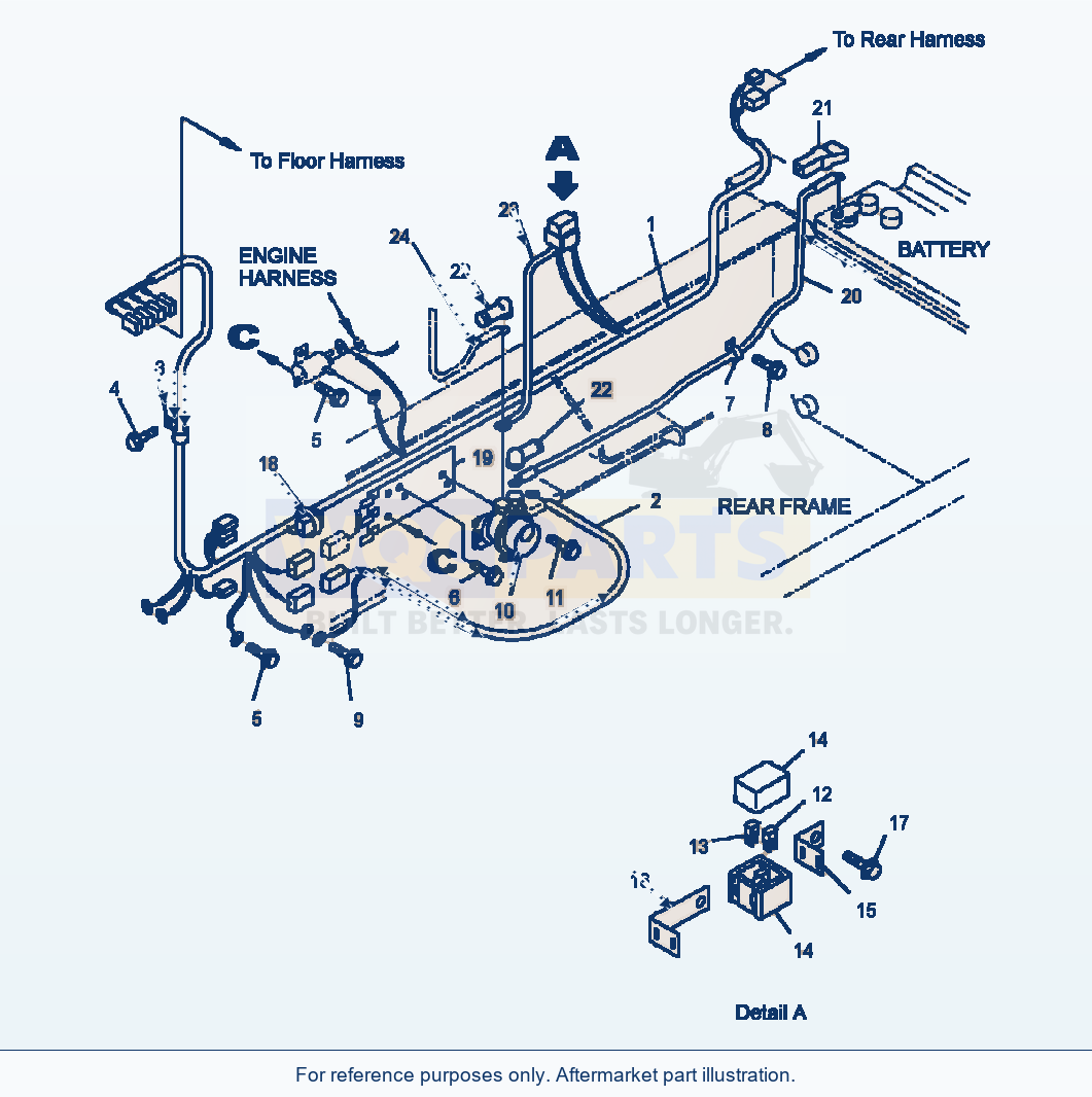 Komatsu WA250PT-3MC Main Harness - Rear Frame Line parts diagram