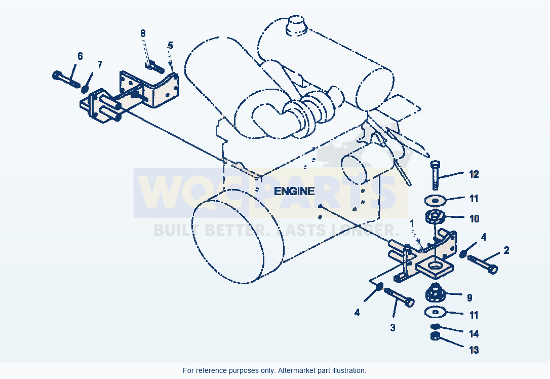 Komatsu WA250PT-3MC Engine Mounting parts diagram