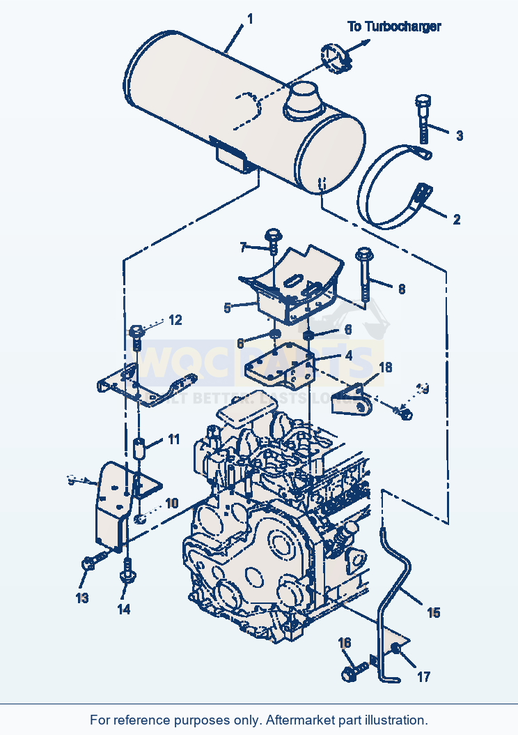 Komatsu WA250PT-3MC Muffler And Mounting parts diagram