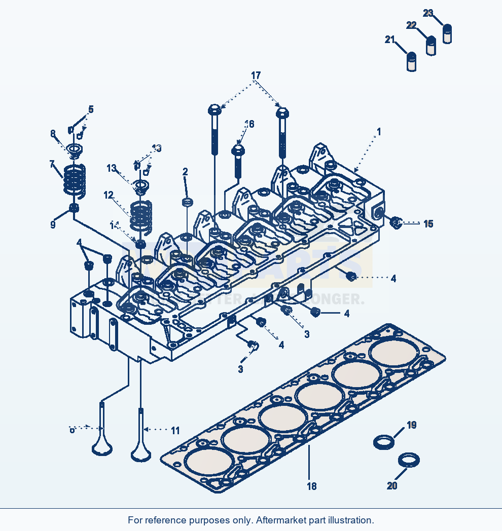 Komatsu WA250PT-3MC Cylinder Head - 36 Psi parts diagram