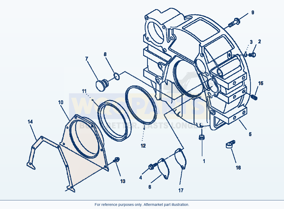 Komatsu WA250PT-3MC Flywheel Housing parts diagram