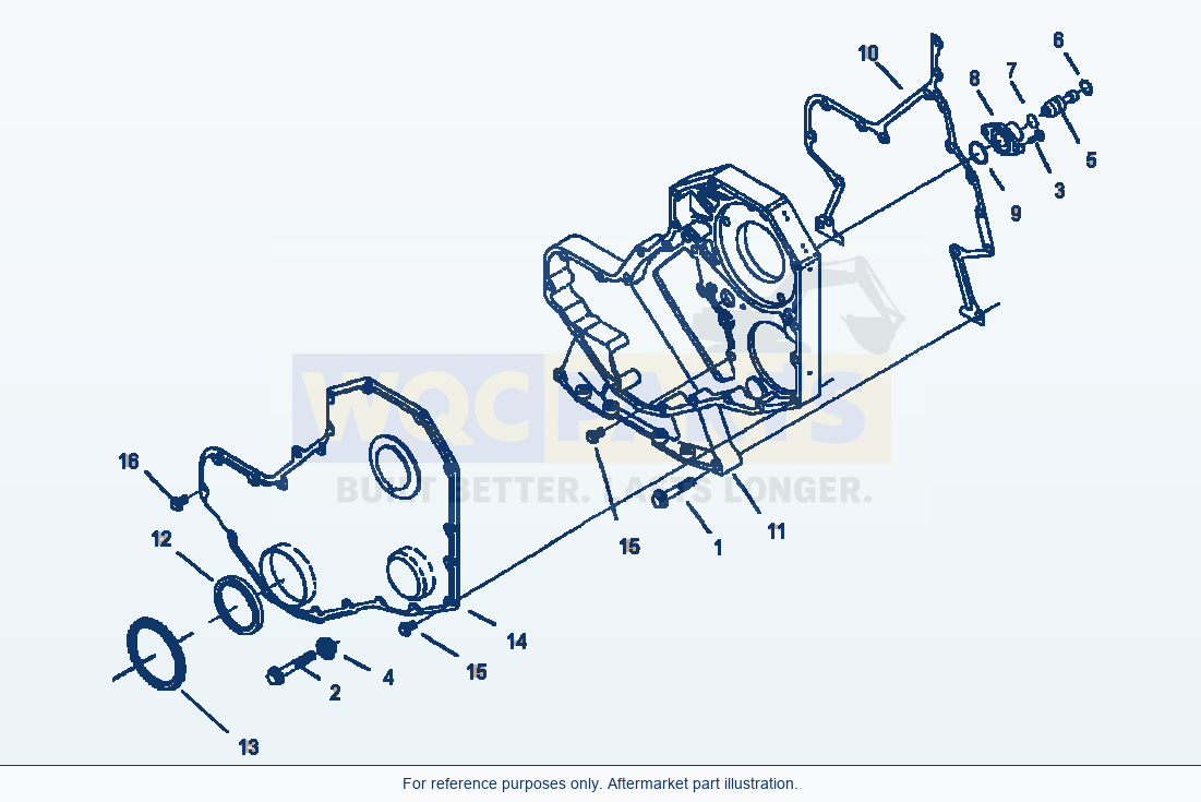 Komatsu WA250PT-3MC Front Gear Cover parts diagram