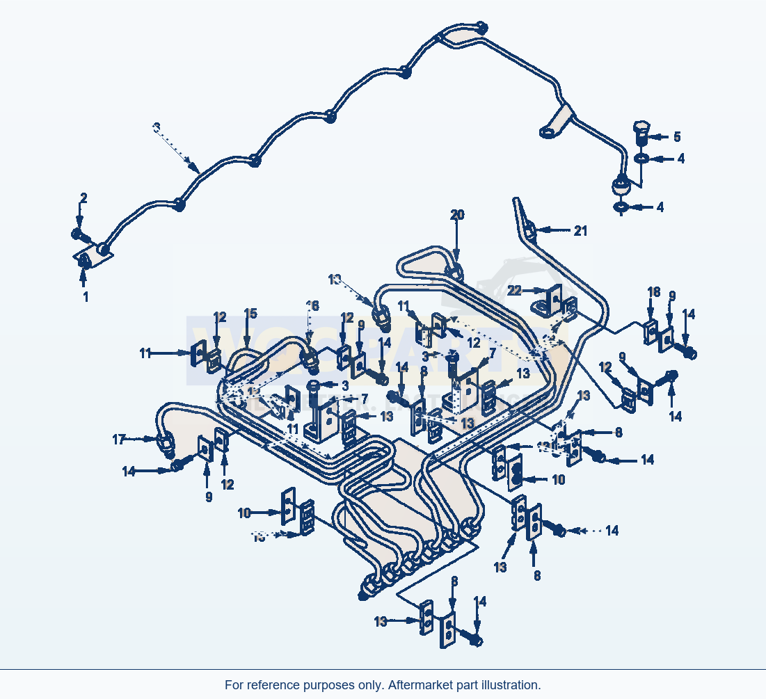 Komatsu WA250PT-3MC Fuel Piping parts diagram