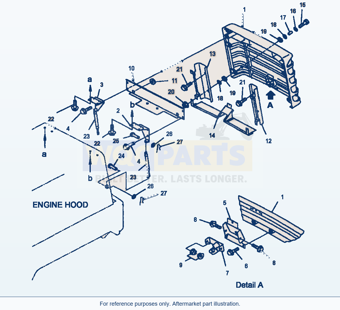 Komatsu WA250PT-3MC Radiator Guard - Grille And Cover parts diagram